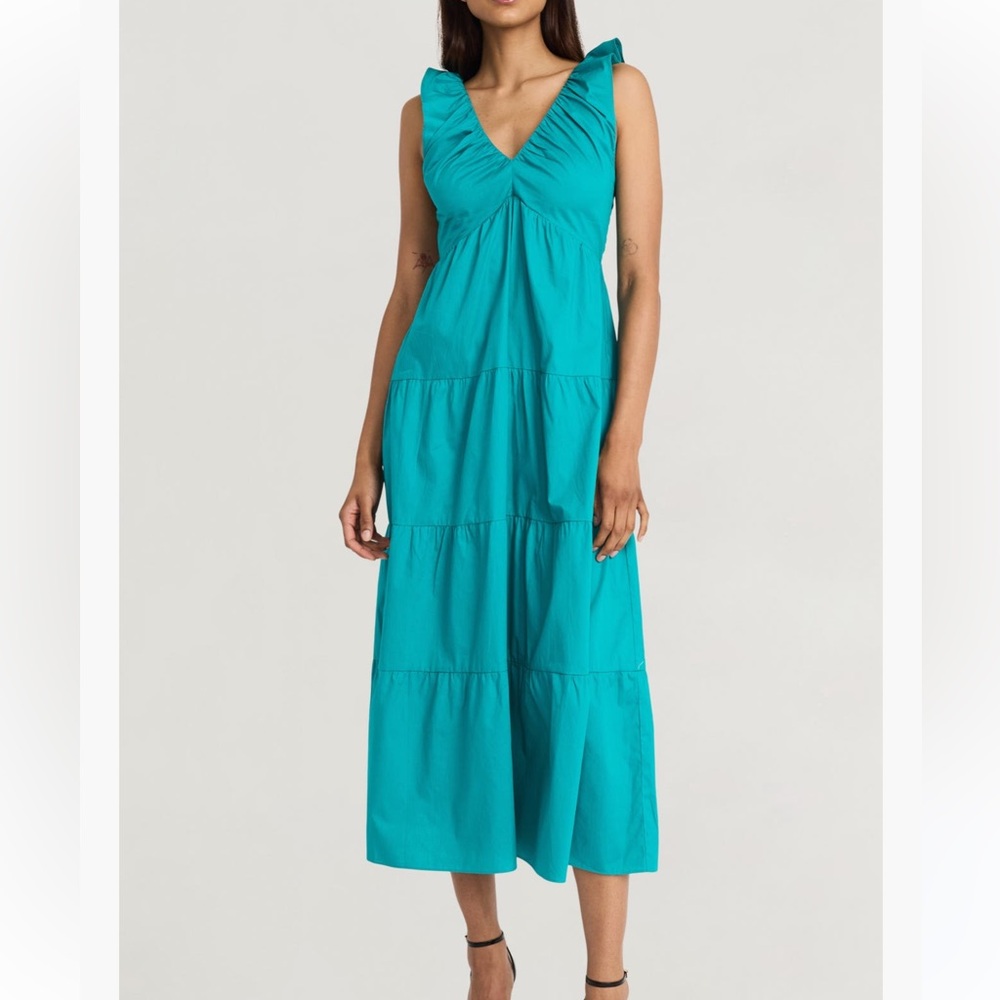 The Good Journey
Ruffle Strap Empire
Waist Tiered Cotton
Midi Dress size 6